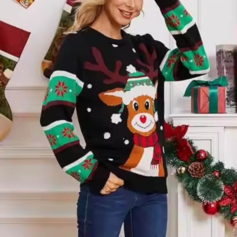 Supplier Custom Men Christmas Sweater Ugly Pullover Women Funny Reindeer Holiday Christmas Jumper
