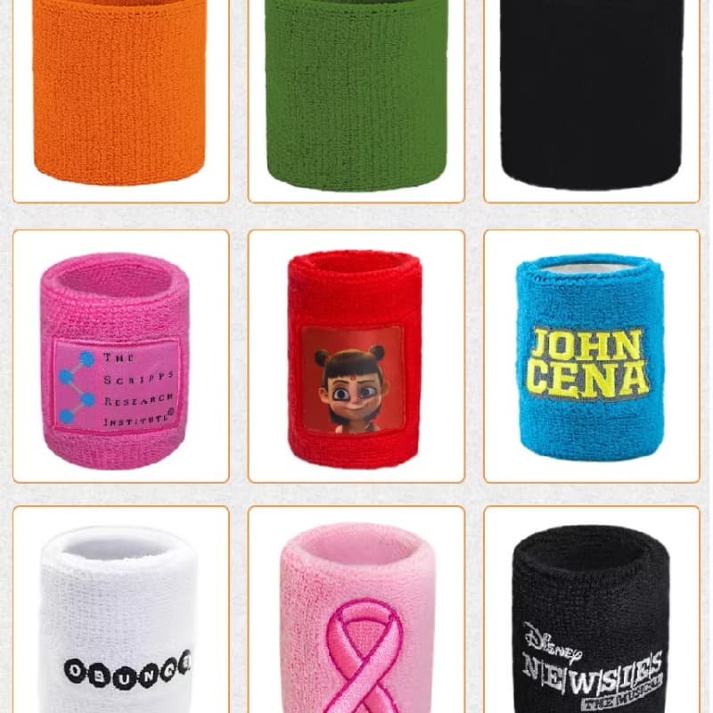 High Quality Sweatbands Sport Wristband with Zipper Pocket Yellow Color